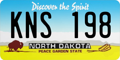 ND license plate KNS198