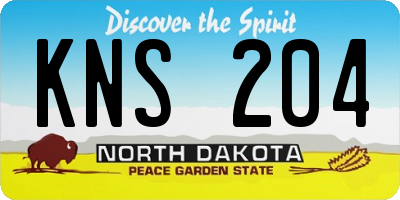 ND license plate KNS204