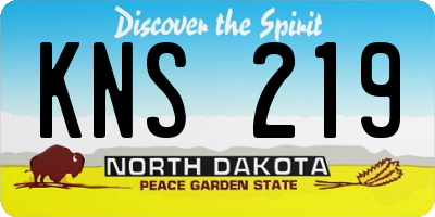 ND license plate KNS219