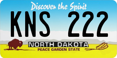 ND license plate KNS222