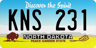 ND license plate KNS231