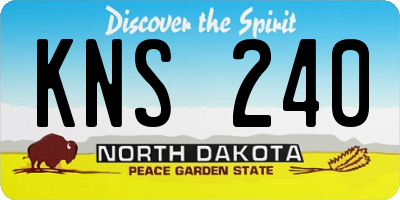 ND license plate KNS240