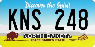 ND license plate KNS248