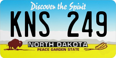ND license plate KNS249