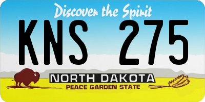 ND license plate KNS275