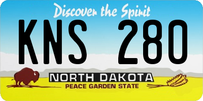 ND license plate KNS280