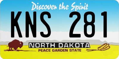 ND license plate KNS281