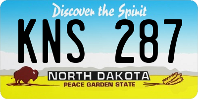 ND license plate KNS287