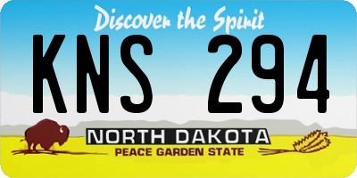 ND license plate KNS294