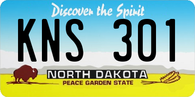 ND license plate KNS301