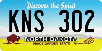 ND license plate KNS302