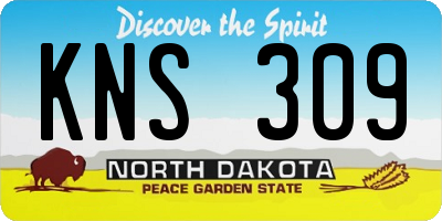 ND license plate KNS309
