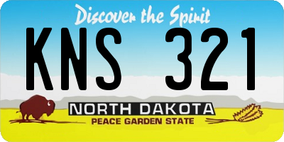ND license plate KNS321