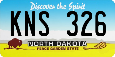 ND license plate KNS326