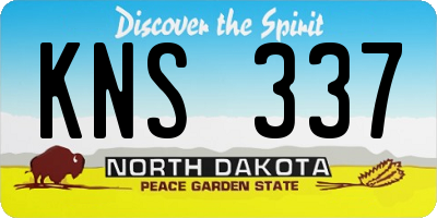 ND license plate KNS337