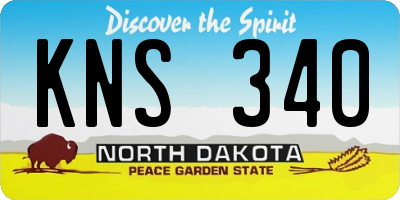 ND license plate KNS340