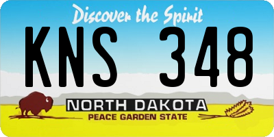 ND license plate KNS348