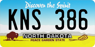 ND license plate KNS386