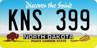 ND license plate KNS399
