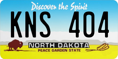ND license plate KNS404
