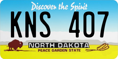 ND license plate KNS407