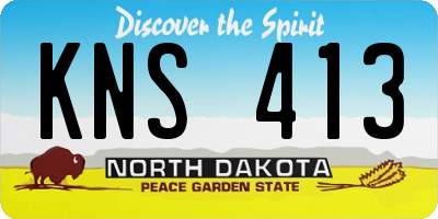 ND license plate KNS413