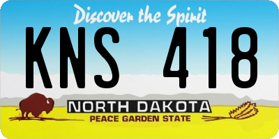 ND license plate KNS418