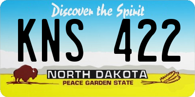 ND license plate KNS422