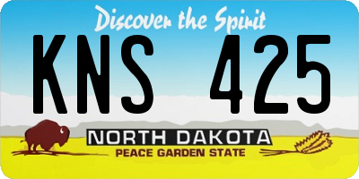 ND license plate KNS425