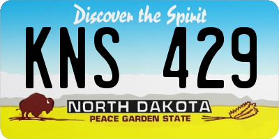 ND license plate KNS429