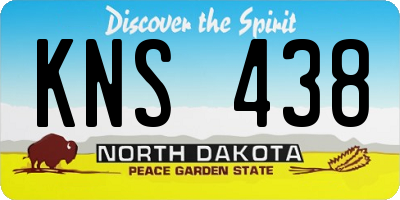ND license plate KNS438