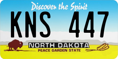 ND license plate KNS447
