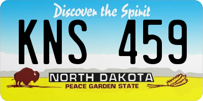 ND license plate KNS459