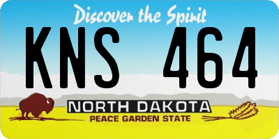 ND license plate KNS464