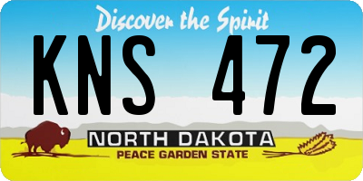 ND license plate KNS472