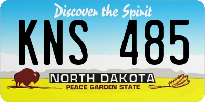 ND license plate KNS485