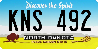ND license plate KNS492