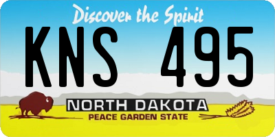 ND license plate KNS495