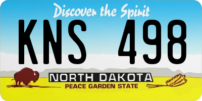 ND license plate KNS498