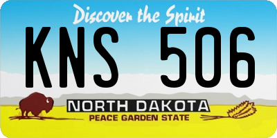 ND license plate KNS506
