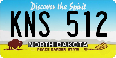 ND license plate KNS512
