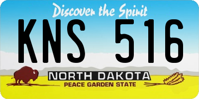 ND license plate KNS516