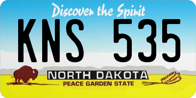 ND license plate KNS535