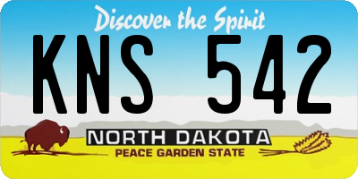 ND license plate KNS542
