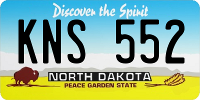 ND license plate KNS552