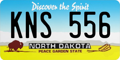 ND license plate KNS556