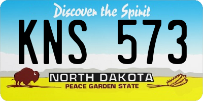 ND license plate KNS573