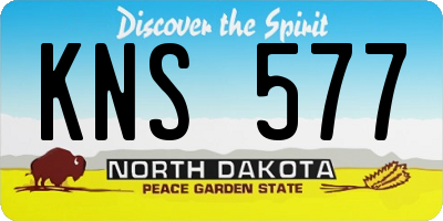 ND license plate KNS577