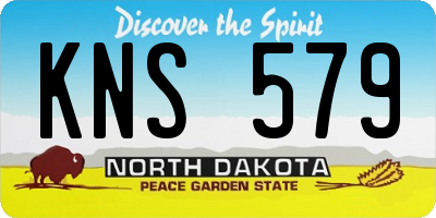 ND license plate KNS579
