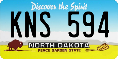 ND license plate KNS594